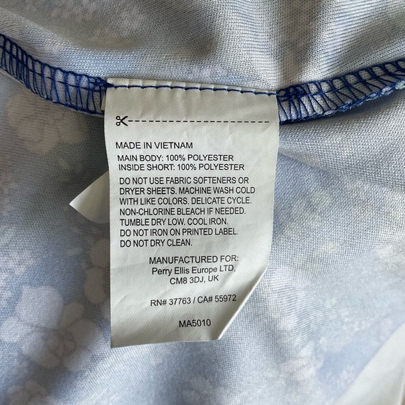 Callaway Floral Print Skater Skirt - Blue and White - Picture 3 of 8